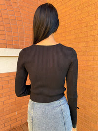 LACE UP RIBBON SWEATER