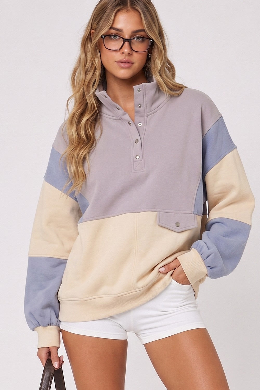 HALF SNAP SWEATSHIRT