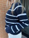 STRIPE HIGH NECK SWEATER