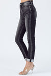 CROP SKINNY CUFF JEANS