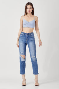 GIRLFRIEND DISTRESSED JEANS