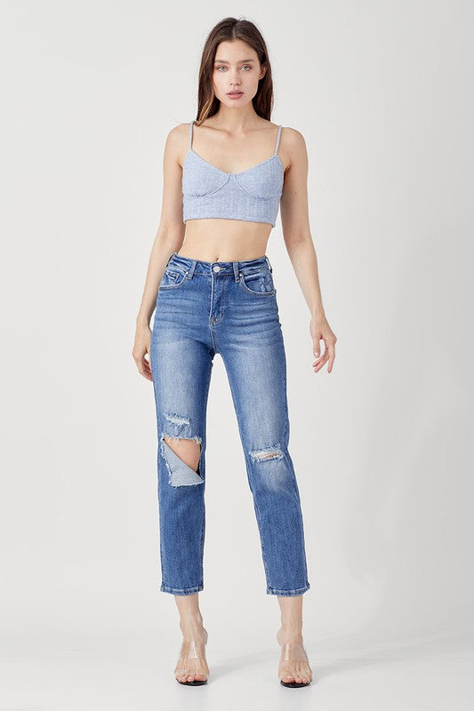GIRLFRIEND DISTRESSED JEANS