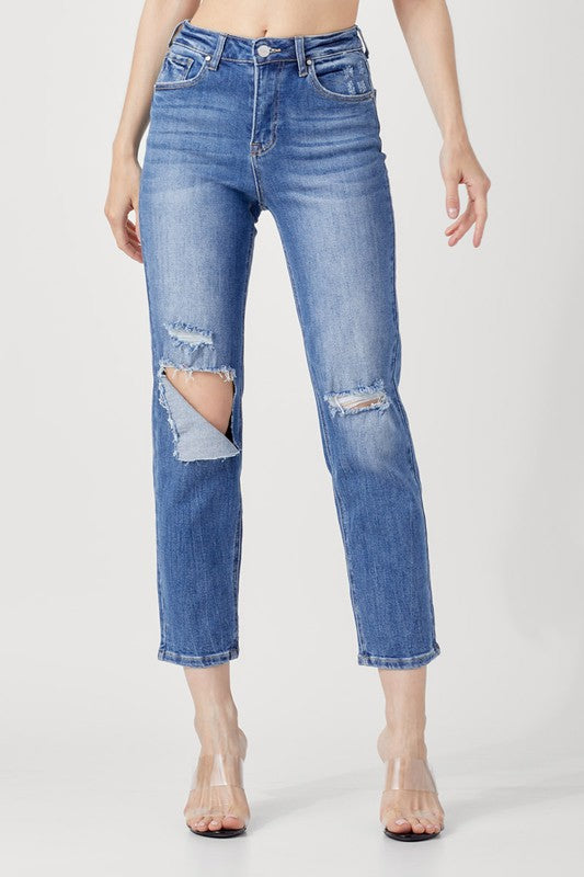 GIRLFRIEND DISTRESSED JEANS