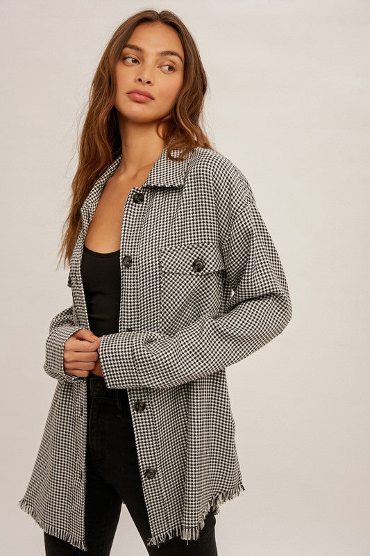 MINI CHECKERED BUTTON DOWN SHACKET