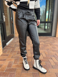 FAUX LEATHER JOGGERS