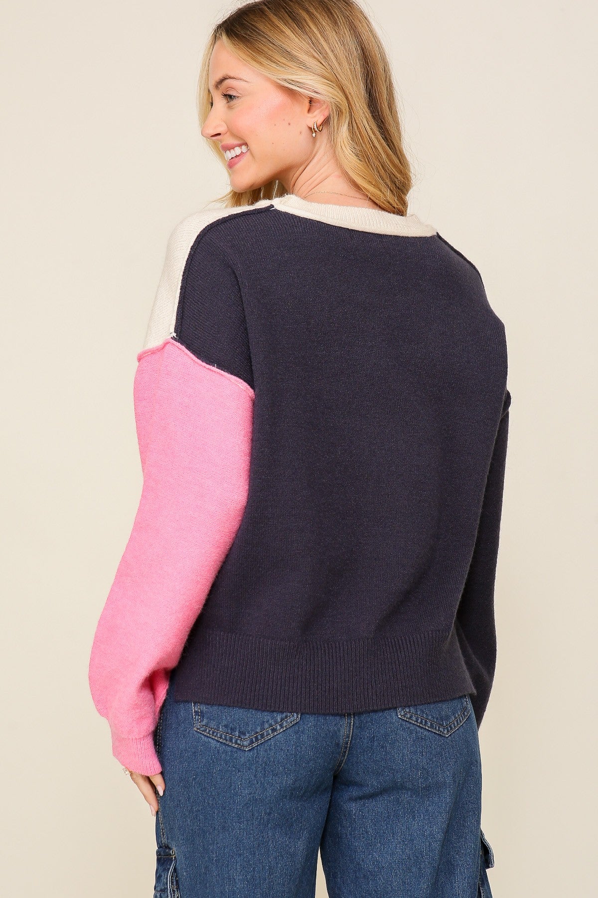 DROP SHOULDER KNIT SWEATER