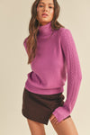 CABLE KNIT TURTLENECK SWEATER