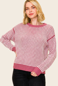 TWO TONE PULLOVER SWEATER