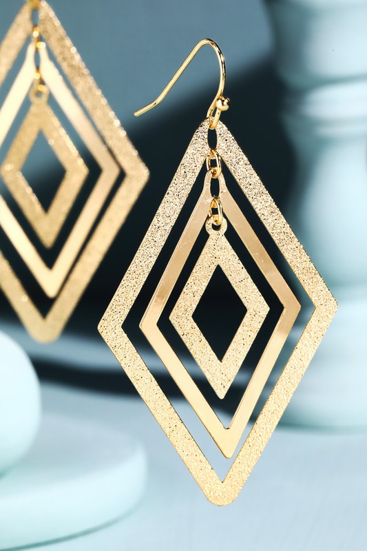 GOLD LAYERED DIMOND EARRINGS