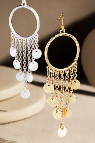 GOLD HOOP EARRINGS WITH CHARMS