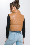 CROPPED BUTTON UP PUFFER VEST