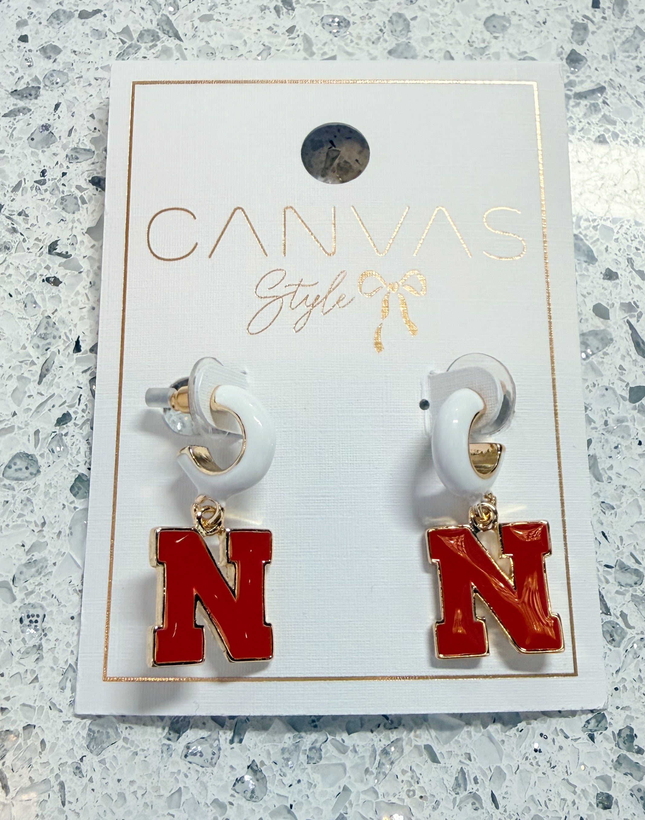 NEBRASKA HOOP EARRINGS