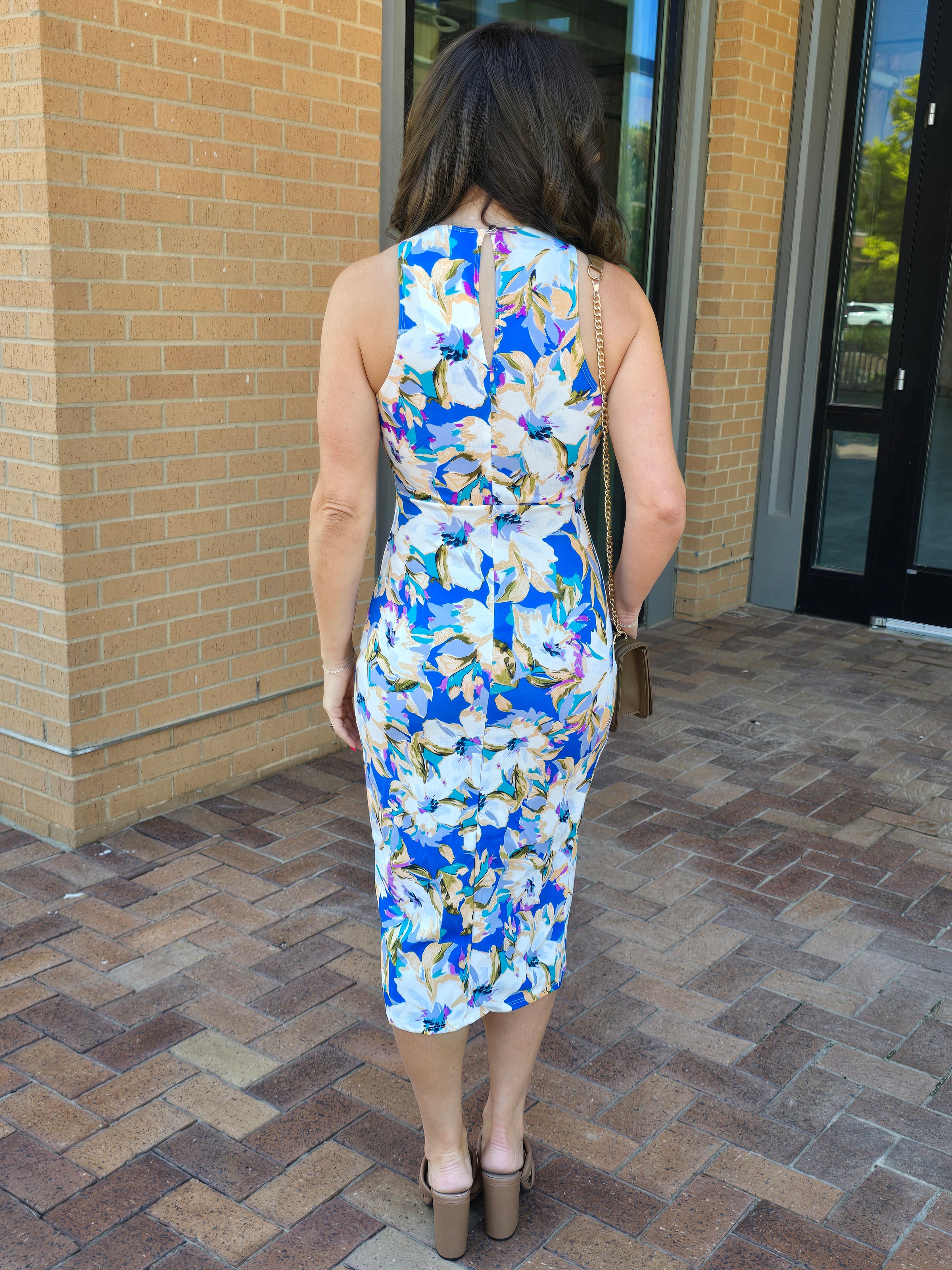 FLORAL MIDI BODYCON  DRESS