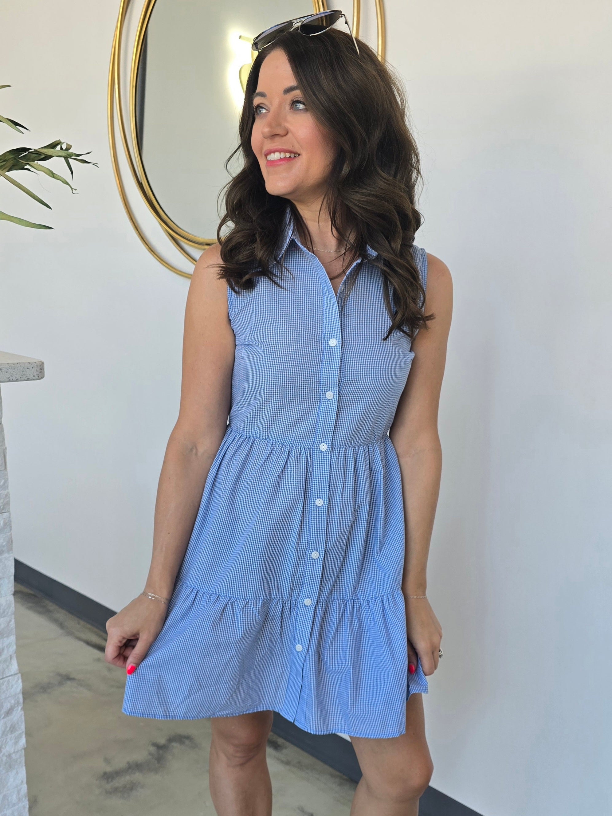 GINGHAM MINI DRESS