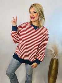 STRIPED OVERSIZED KNIT TOP