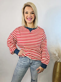 STRIPED OVERSIZED KNIT TOP