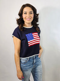 AMERICAN FLAG SWEATER TOP