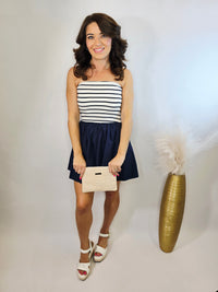 STRAPLESS STRIPED DRESS