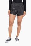 GLOSSY LEATHER SHORTS