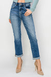 HIGH RISE ROLL UP JEANS