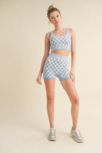 CHECKERED CROPPED TANK