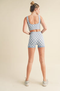 CHECKERED CROPPED TANK