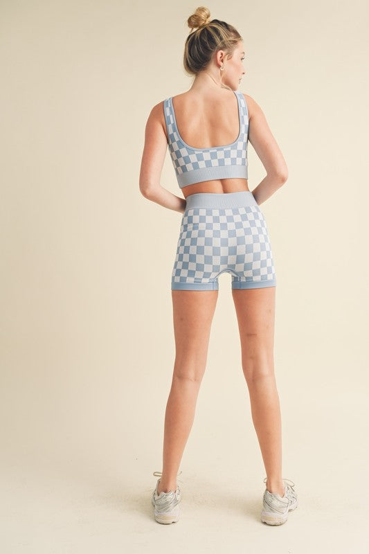 CHECKERED CROPPED TANK