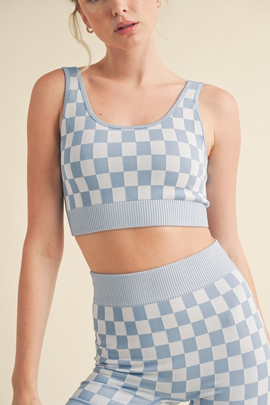 CHECKERED BIKER SHORTS