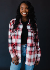 WHITE PLAID FLANNEL