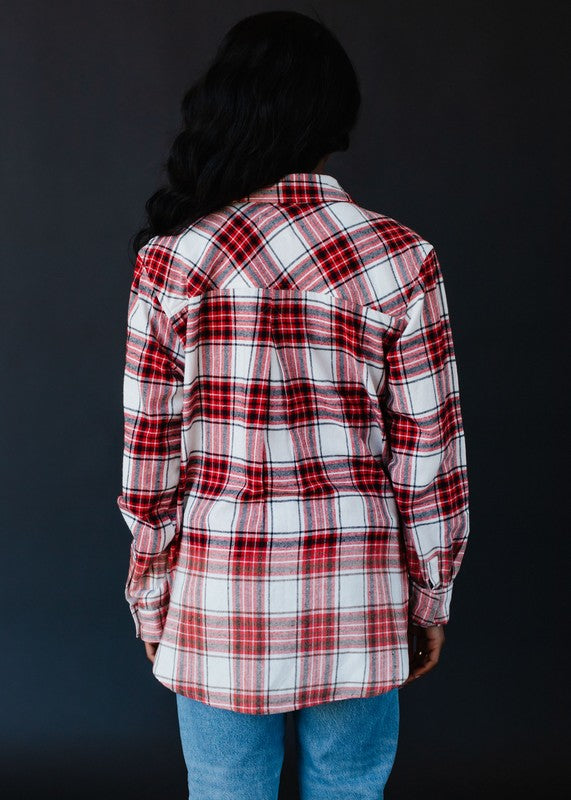 WHITE PLAID FLANNEL