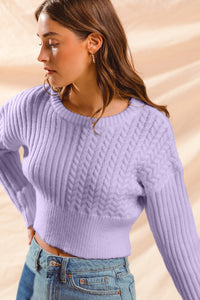 CABLE KNIT CROP SWEATER