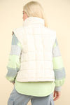 SOLID PUFFER PADDED WARM VEST