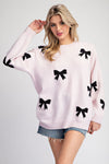 LIGHT PINK BOW SWEATER