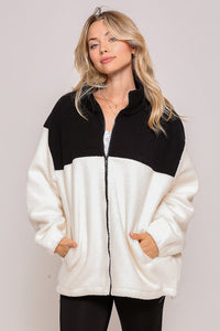 COLOR BLOCK SHERPA JACKET