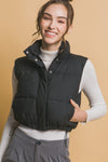 CROPPED PUFFER VEST WITH POCKETS