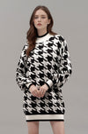 HOUNDSTOOTH SWEATER DRESS