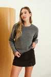 CREWNECK FRONT SEAM SWEATER