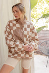 CHECKERED FLEECE JACKET