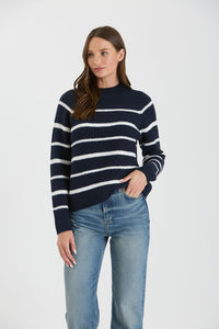 STRIPE HIGH NECK SWEATER