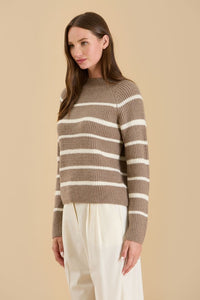 STRIPE HIGH NECK SWEATER