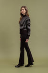 STRIPE MOCK NECK SWEATER