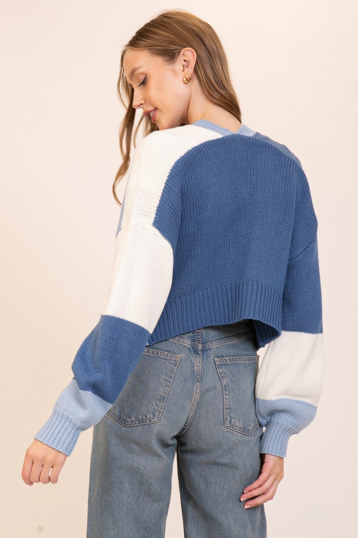 COLOR BLOCK CARDIGAN