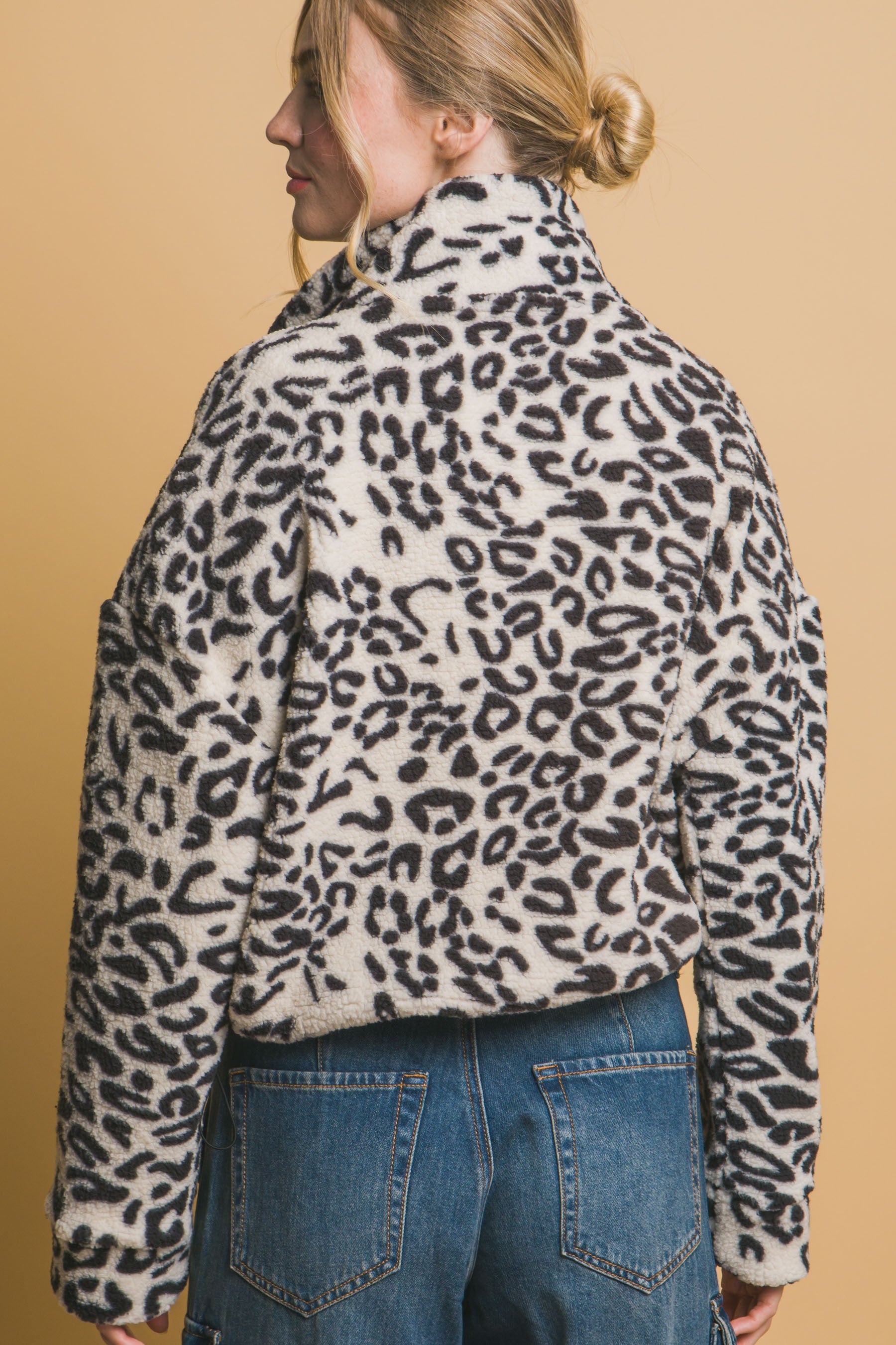 SHERPA FLEECE LEOPARD JACKET