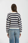 STRIPE CABLE KNIT SWEATER