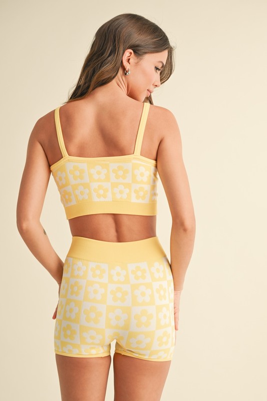 FLOWER PRINT BIKER SHORTS
