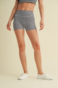 GINGHAM MINI ATHLETIC SHORTS