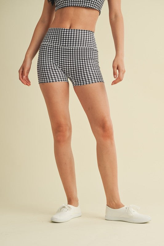 GINGHAM MINI ATHLETIC SHORTS