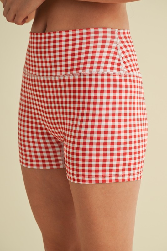 GINGHAM MINI ATHLETIC SHORTS
