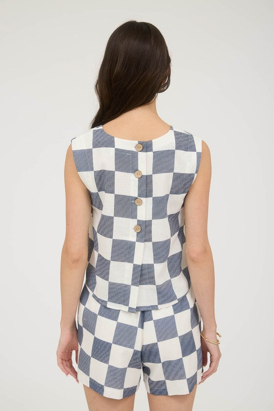 CHECKERED LINEN SET