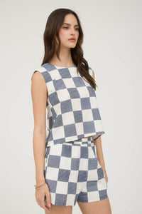CHECKERED LINEN SET